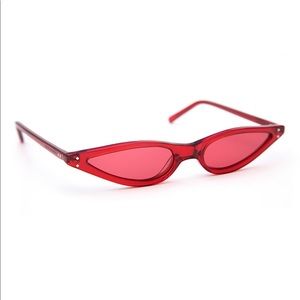 George Keburia Red Cat Eye Sunglasses